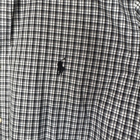 Ralph Lauren Classic Fit Button-Down Shirt - Black & White Check Size 16/L B434 - Picture 6 of 6